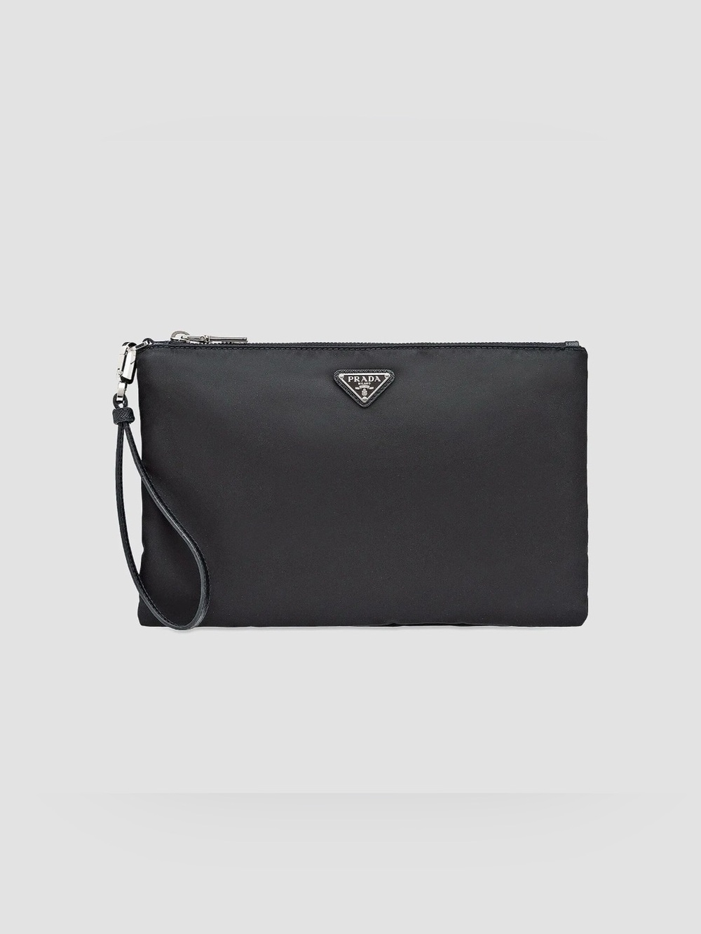 Prada Saffiano Wristlet Clutch Pre-Loved Black